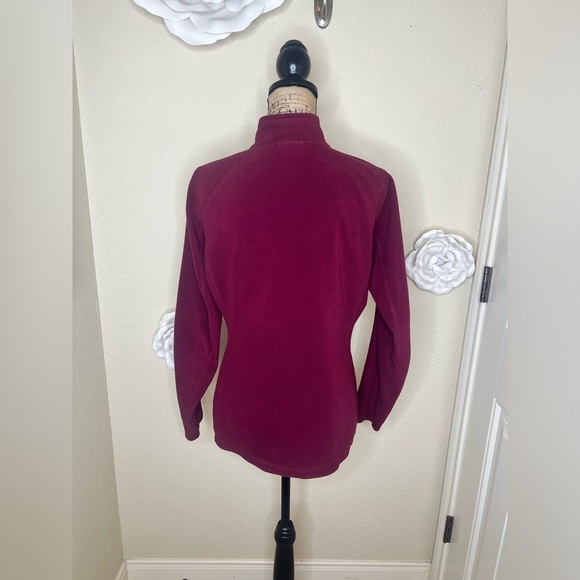 North Face 1/4 Zipper Burgundy Polartec Fleece Pullover Size Large - Picture 9 of 14